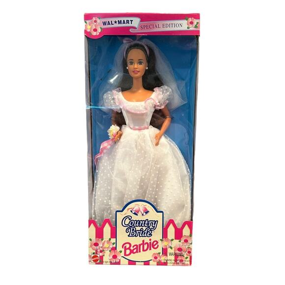 Vintage 1994 Barbie Country Bride Brunette Walmart Special Edition NRFB - Picture 1 of 9